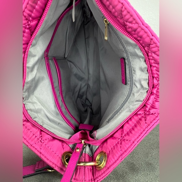 Nicole Miller Vibrant Pink Quilted Crossbody Bag with Adjustable Strap - Picture 8 of 11